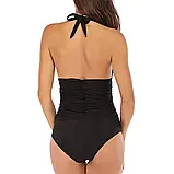 Чорний жіночий купальник з утяжкою та зав'язкою через шию, фото 6