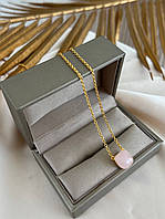 Підвіска Помелато позолота 18 К/ланцюжок із рожевим кристалом