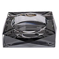 Скляна попільничка для сигарет 13х13х4 см квадратна настільна Сіра