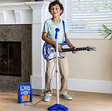 Дитяча електрогітара з мікрофоном та підсилювачем блакитна Kruzzel 22409 Польща, фото 2