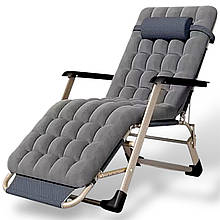 Розкладне крісло ліжко з матрацом і підголівником Leobro до 150 кг сірий
