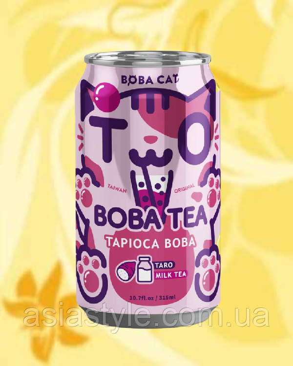 Чай Бабл з таро та тапіокою, Bubble tea with tarot and tapioca, Boba Cat, 315 мл* 24шт, АФ