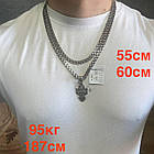 Двосторонній патріотичний кулон ЗСУ Козак-характерник з ланцюжком із чорнінням 925 проби, фото 4