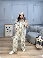 Жіночий літній брючний костюм із софту з принтом рр.50-52,54-56, фото 8