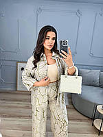 Жіночий літній брючний костюм із софту з принтом рр.50-52,54-56, фото 10