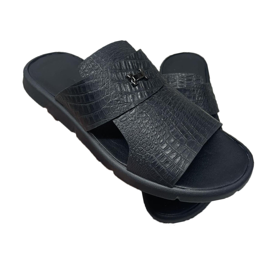 Шльопанці Чоловічі Шкіряні Чорні, фото 1