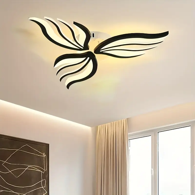 Дизайнерський LED світильник «Фенікс» чорного кольору на стелю з трьома режимами освітлення