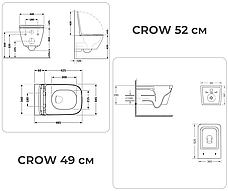 Комплект 5в1: інсталяція Koller Pool + безобідковий підвісний унітаз Crow, білий + клавіша на вибір, фото 6
