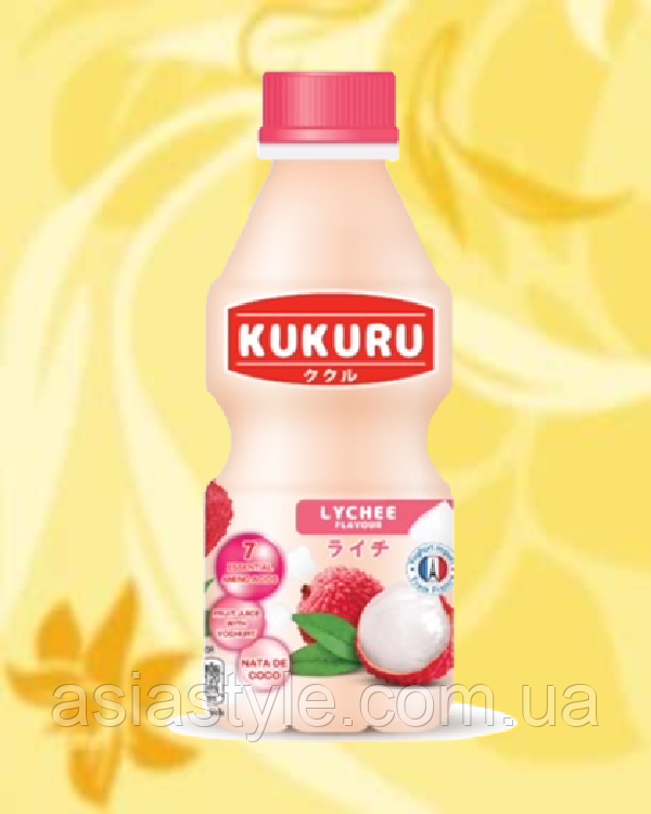 Йогуртовий напій з лічи та кокосовим желе, Yoghurt drink with lychee and coconut, Kukuru, 280 мл,*24шт,АФ
