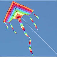 Воздушный змей "Радуга". Летающая игрушка для детей. Красочный змей. Радуга с хвостом