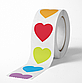 Наклейка для подарунків різнокольорові серця рулон 500 шт 2.5 см стікер самоклейна етикетка декор, фото 3