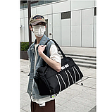 Сумка спортивна з відділенням для взуття чорна 157С, фото 2