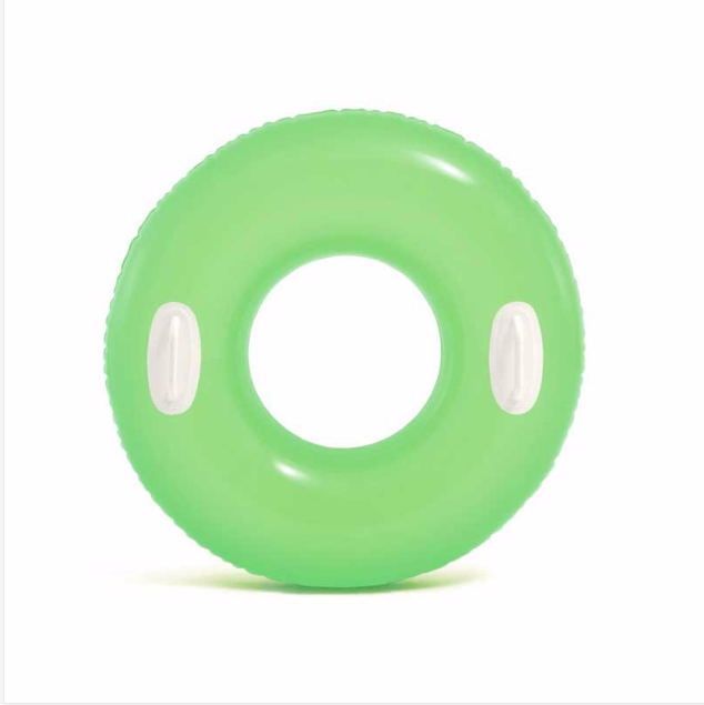 Кольорове дитяче надувне коло для плавання з ручками 76 см Intex  для дітей від 8 років Надувний круг зелений 59258 nt, фото 1