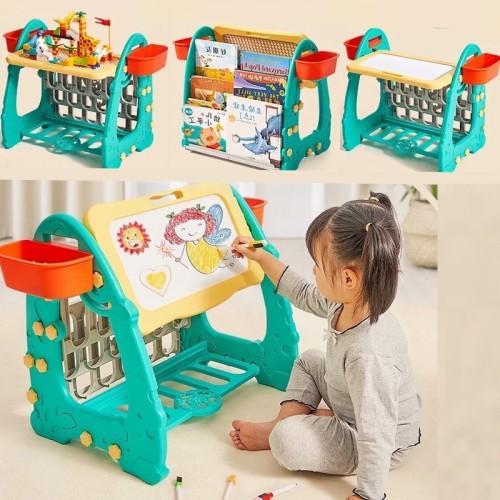 Столик з конструктором S 075 (4) дошка, маркери, стелаж, конструктор з кульками, в коробці, фото 1