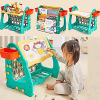 Столик з конструктором S 075 (4) дошка, маркери, стелаж, конструктор з кульками, в коробці