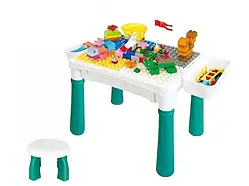Столик з конструктором 6787-119 (16) 124 деталі, стіл, стілець, 2 кошики, в коробці