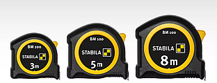 Рулетка STABILA Type BM 100: L= 8 м x 25 мм Baumar - Порадуй Себе