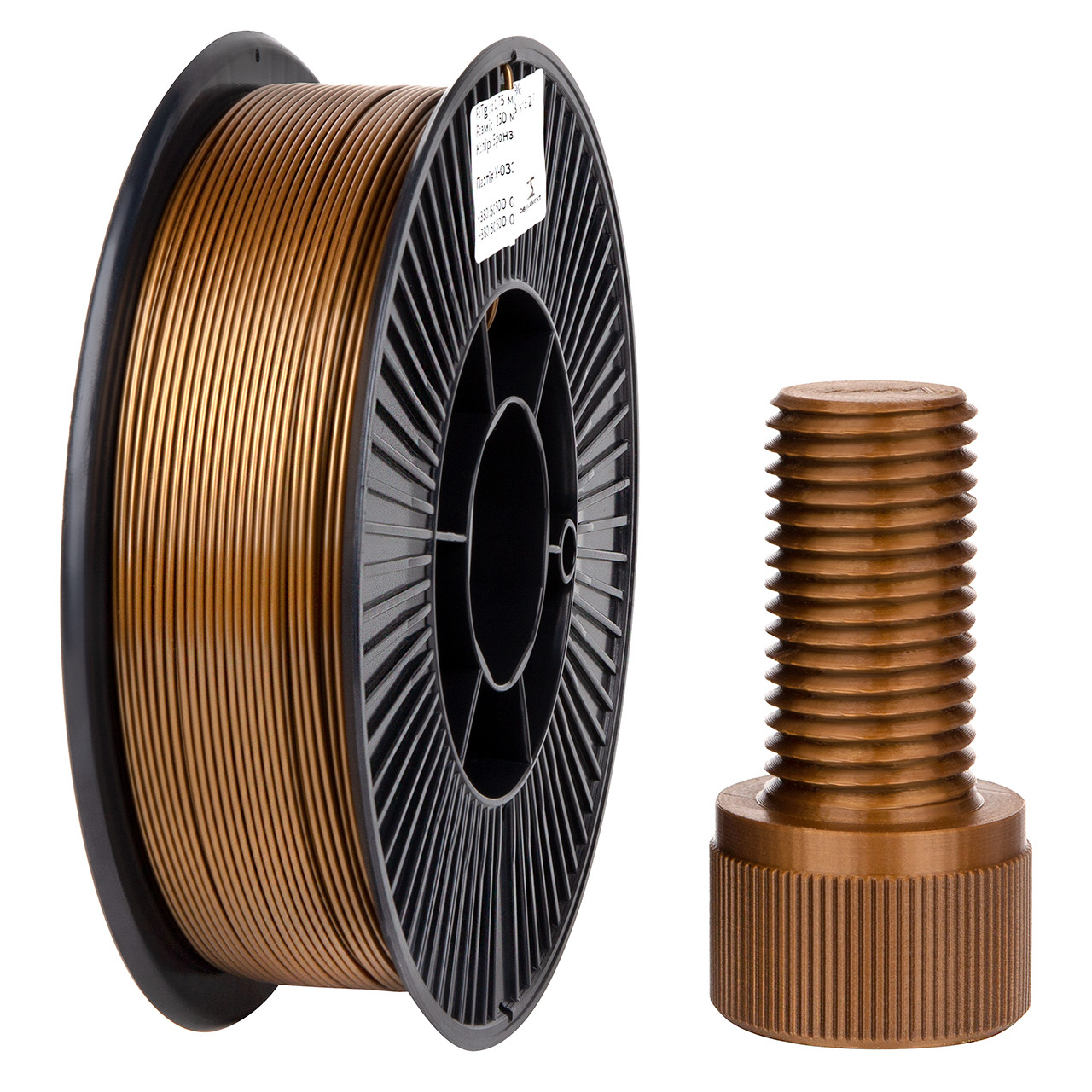 Пластик DSF PETG Bronze, Classic Spool, 1.75мм, 0.78кг, 250м, H220-260°C, B60-90°C, Бронзовий філамент для 3Д-друку, фото 1