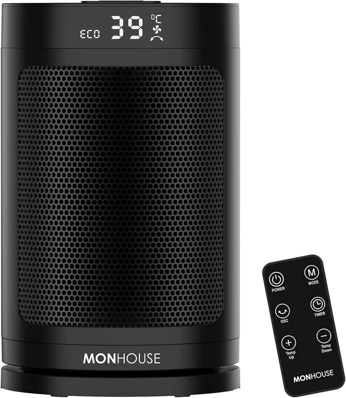 Електричний нагрівач MONHOUSE — енергоефективний керамічний PTC, безшумний портативний нагрівач з