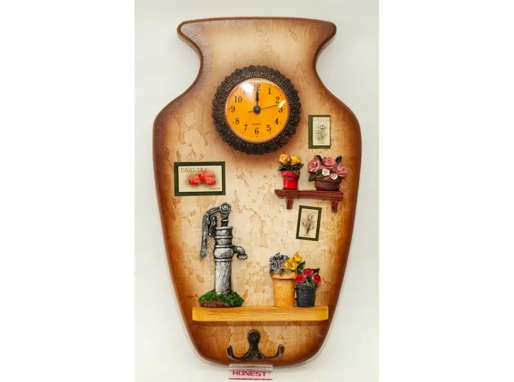 KC36-359A КЛЮЧНИЦЯ ДЕРЕВО + ГОДИННИКИ (30 Х 18,5 СМ)