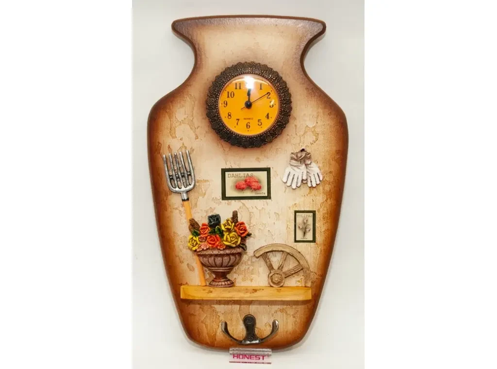 KC36-359B КЛЮЧНИЦЯ ДЕРЕВО + ГОДИННИКИ (30 Х 18,5 СМ)