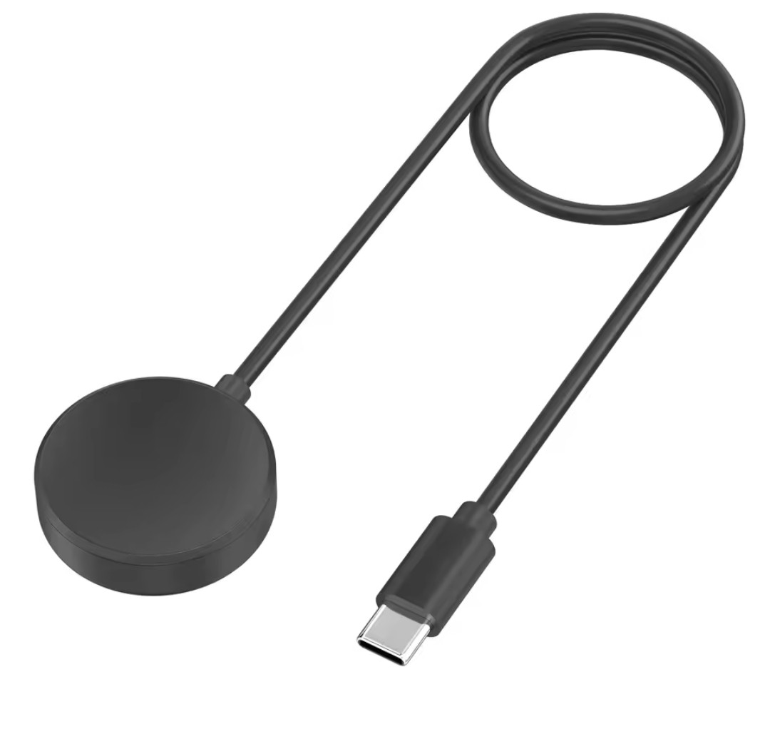 Зарядний пристрій Type-c для смарт годинників Samsung Galaxy Active 1/2/Watch 3 4 5 Pro; 6; 6 Clasic / 50см. / Чорний, фото 1