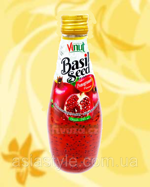 Напій на основі соку гранату та насінням базиліку, Drink with pomegranate juice and basil, Vinut,290мл*24шт,АФ, фото 1