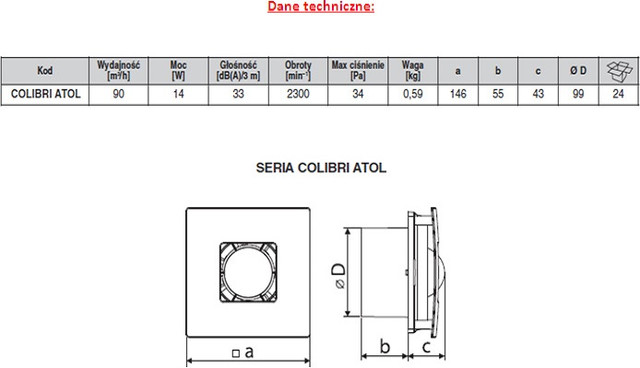 Вентилятор Atoll 100 белый Вентилятор Atoll 100