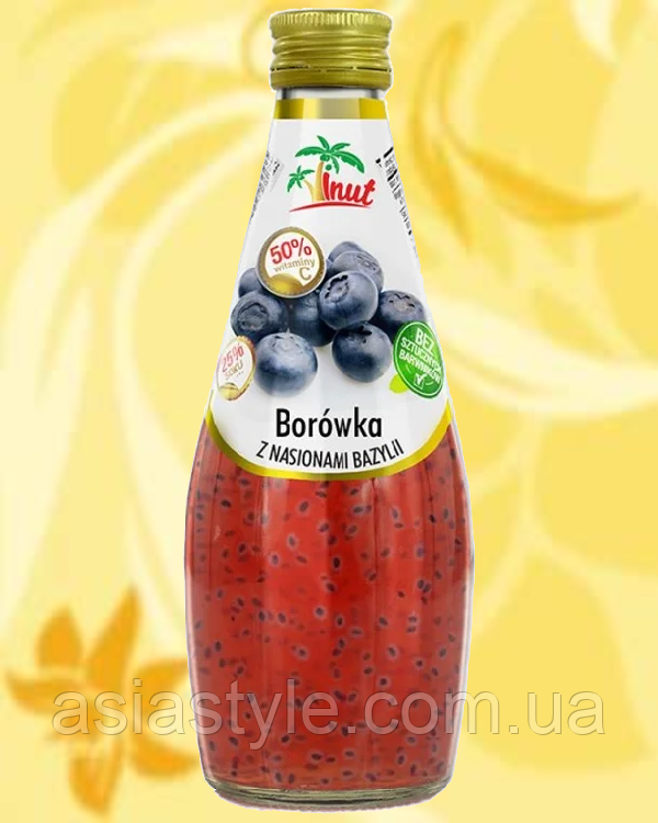 Напій на основі соку лохини та насінням базиліку, Drink with blueberry juice and basil, Vinut,290мл*24шт,АФ