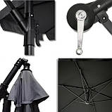 Парасоля садова з нахилом чорна Bonro B-7218 3м 6 спиць, фото 10