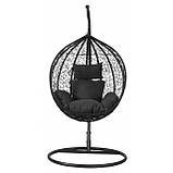 Підвісне крісло-гойдалка кокон Bonro 329 M (чорно-сіре), фото 2