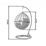 Підвісне крісло-гойдалка кокон Bonro 329 M (чорно-сіре), фото 9