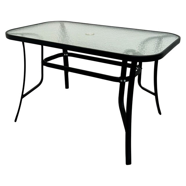 Стіл садовий для тераси вулиці Bonro B-12071 чорний (отвір для парасолі), фото 1