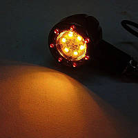 Діодні повороти з червоним габаритом, чорні (D-210) (к-т 2 штуки)