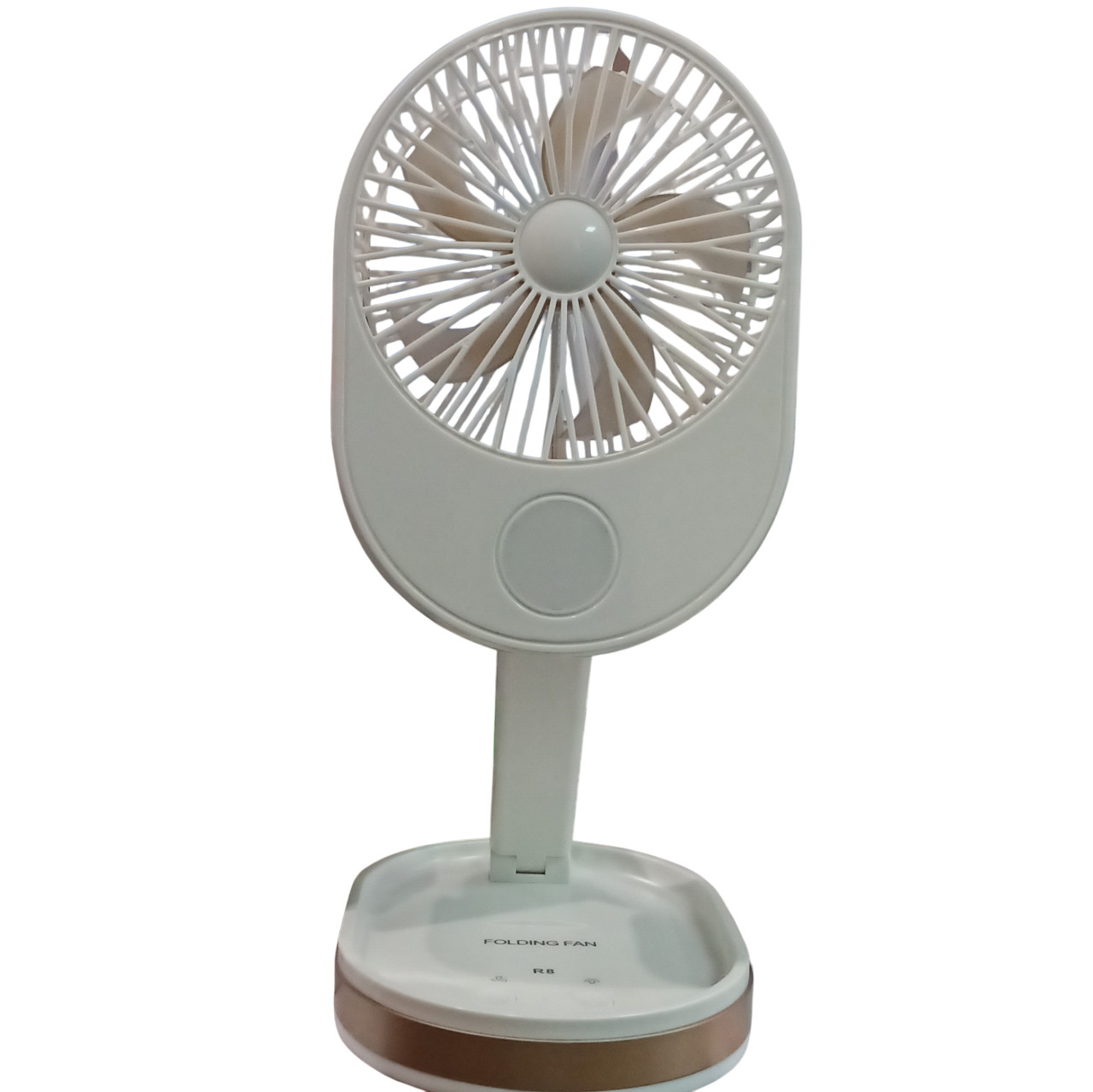 Акумуляторний настільний вентилятор R8 з LED-підсвіткою, портативний, безшумний, USB-зарядка, фото 1