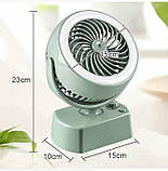 Настільний аккумуляторний вентилятор YT-M2028 із зволоженням, підсвічуванням та USB зарядкою, 3 в 1, зелений, фото 3