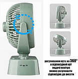 Настільний аккумуляторний вентилятор YT-M2028 із зволоженням, підсвічуванням та USB зарядкою, 3 в 1, зелений, фото 4