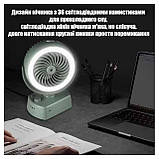Настільний аккумуляторний вентилятор YT-M2028 із зволоженням, підсвічуванням та USB зарядкою, 3 в 1, зелений, фото 5