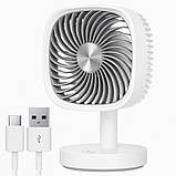 Настільний акумуляторний вентилятор YS-2261, 3 швидкості, 1200 мАг, компактний, USB зарядка, в асортименті, фото 2