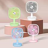 Настільний акумуляторний вентилятор YS-2261, 3 швидкості, 1200 мАг, компактний, USB зарядка, в асортименті, фото 3