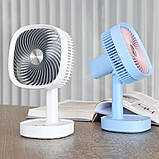 Настільний акумуляторний вентилятор YS-2261, 3 швидкості, 1200 мАг, компактний, USB зарядка, в асортименті, фото 4