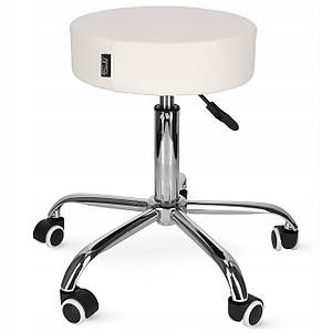 Стілець для майстра 4FIZJO Pure регульований, без спинки, на коліщатках White (P-5907739319654)