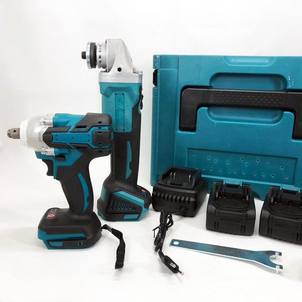 Набір 2 в 1 шуруповерт + гайковерт в валізі 2 акумулятори, фото 1