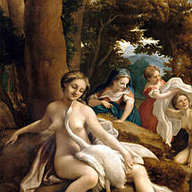 Картина на полотні "Антоніо да Корреджо – Леда і лебідь, Antonio da Correggio - Leda and the Swan", 60×75см, фото 5
