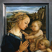 Картина на полотні "Філіппо Ліппі, Мадонна з немовлям і ангелами, Filippo Lippi, Madonna and Child", 89×60см, фото 6