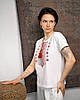 Жіноча футболка Вишиванка white/red ПП7433, фото 4