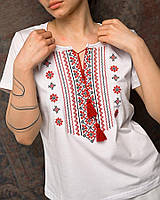 Жіноча футболка Вишиванка white/red ПП7433