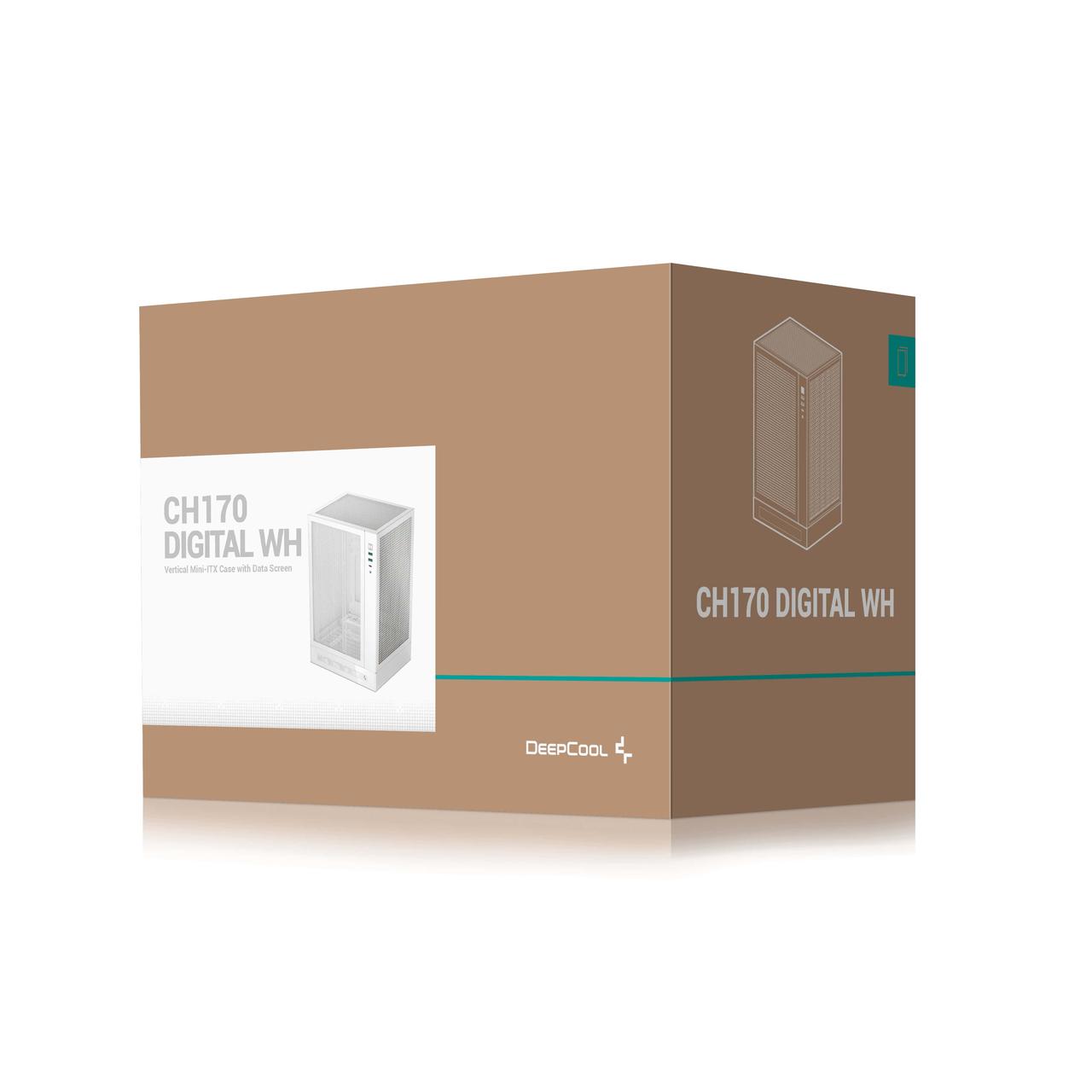 Корпус DeepCool CH170 Digital White (R-CH170-WHNPI0D-G-1) без БЖ ( white ) DS