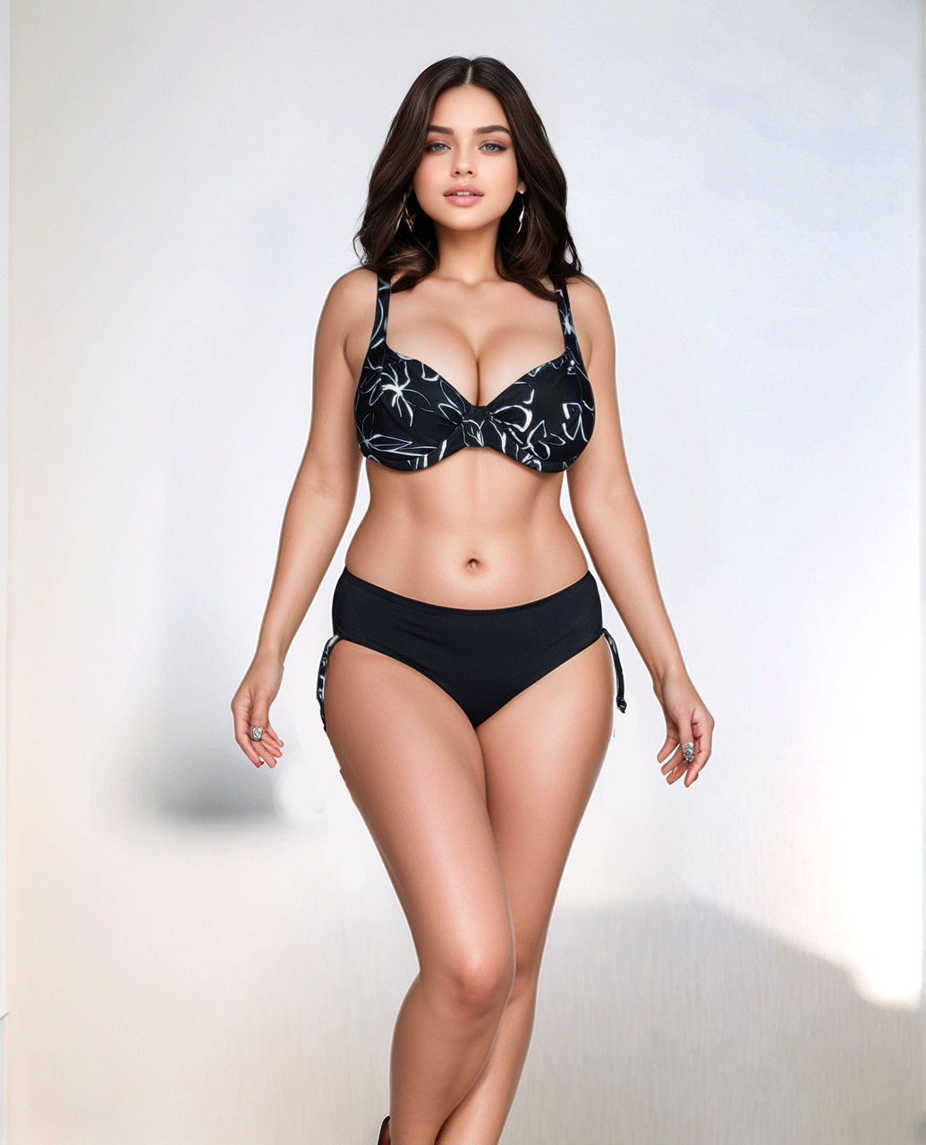 Купальник 2025 раздельный Fuba  25008 черный-белый(В НАЛИЧИИ ТОЛЬКО 48 50 52 54 56  УКР р-ры)