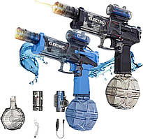 Водяний пістолет автомат з підсвіткою – електричний, дальність 10 м, бак 500 мл